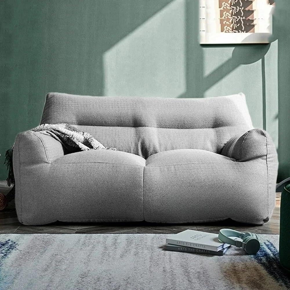 SXBCyan Housse de Chaise Sac (Sans Remplissage) Chaise Sac en Coton 2 Places Couverture Pouf Imperméable Canapé Chaise Lounge Canapé Lit Meubles(Light Grey)
