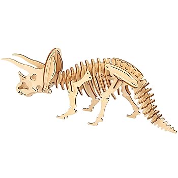 Amazon.co.jp: 恐竜トリケラトプス 木製立体パズル 立体パズル