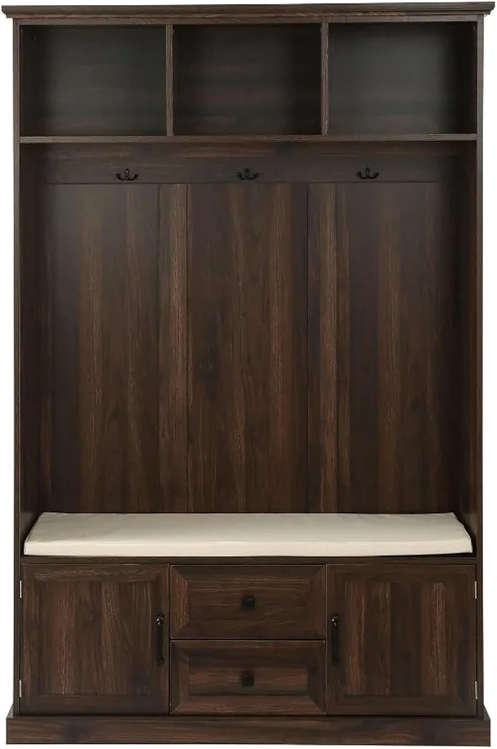 Shoe Cabinet with Hooks, Coat Hanger, Coat Hanger Hall Tree&Shoe Rack Storage Organizer for Closet Hallway Entryway