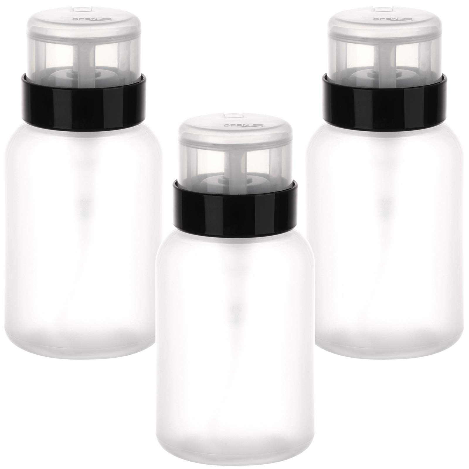 Pack of 3 Push Down Pump Dispenser Lockable Bottle for Alcohol, Acetone, Nail Polish and Makeup Remover, 200ml(6.8oz)-image-17