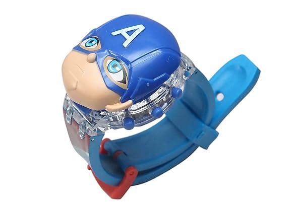 Haleema traders. BATMAN Watch with Light and Music for Kids Pack of 1 (Multicolor LED rotating pattern Light) And Music