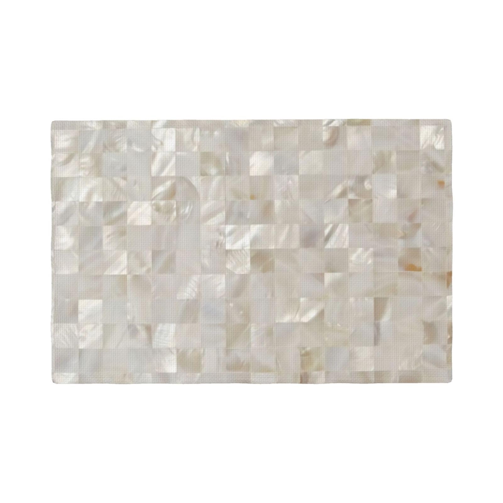 Mother of Pearl, Beige Light Placemats Set of 6, Heat Resistant Non-Slip Washable Linen Table Mats for Kitchen Dining Party