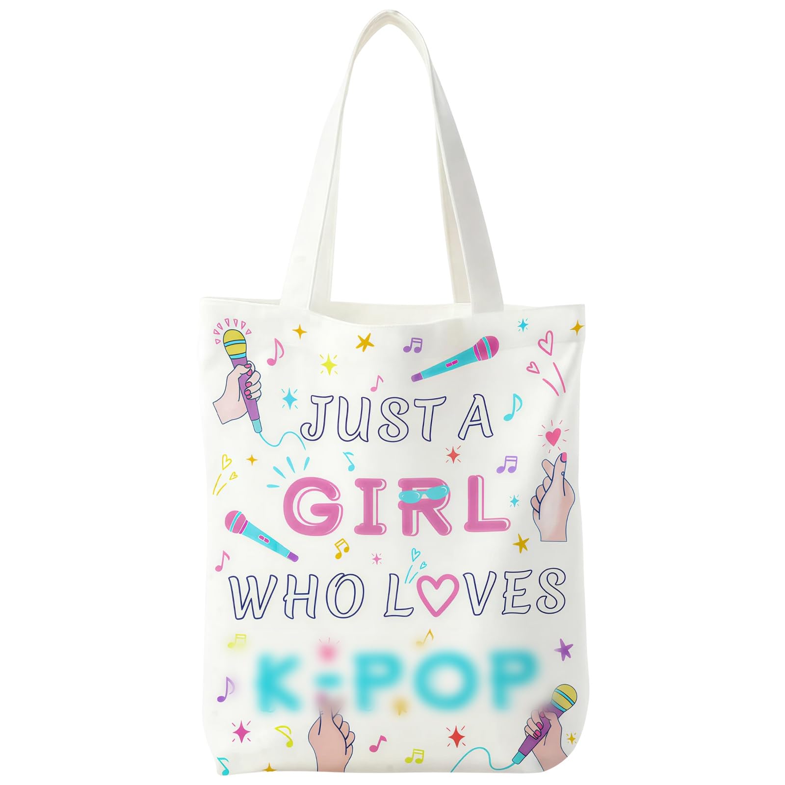 Torba jutowa kpop dwustronny nadruk, torba materiałowa, płócienna, torba materiałowa, torba do przenoszenia z kolorowym wzorem muzycznym, romantyczny prezent dla kobiet, przyjaciółki, mamy, miłośników