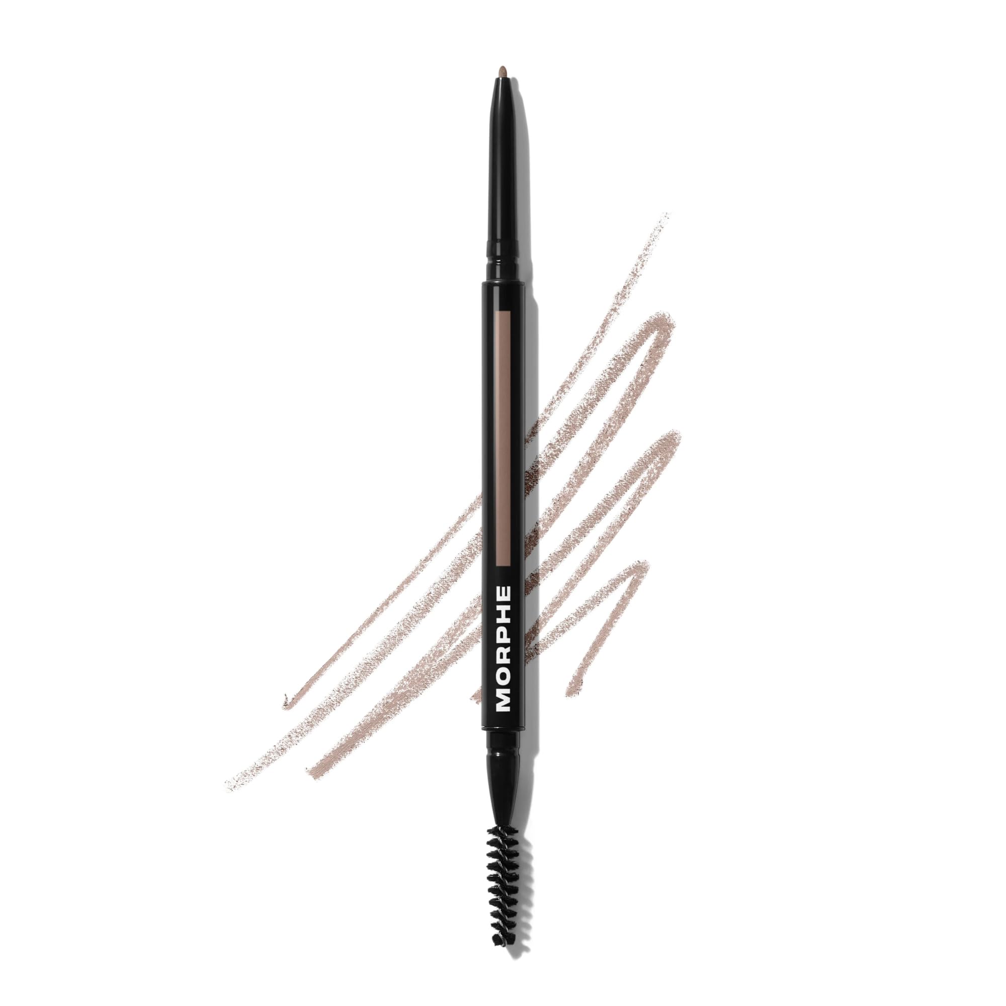 MORPHE Micro Dual Eyebrow Pencil - Dual-Ended Brow Pencil Featuring a Retractable, Ultra-Precise, Pointed Tip - Richly Pigmented, Smooth-Gliding, Long-Lasting Wax Formula - Hazelnut (0.003 oz)