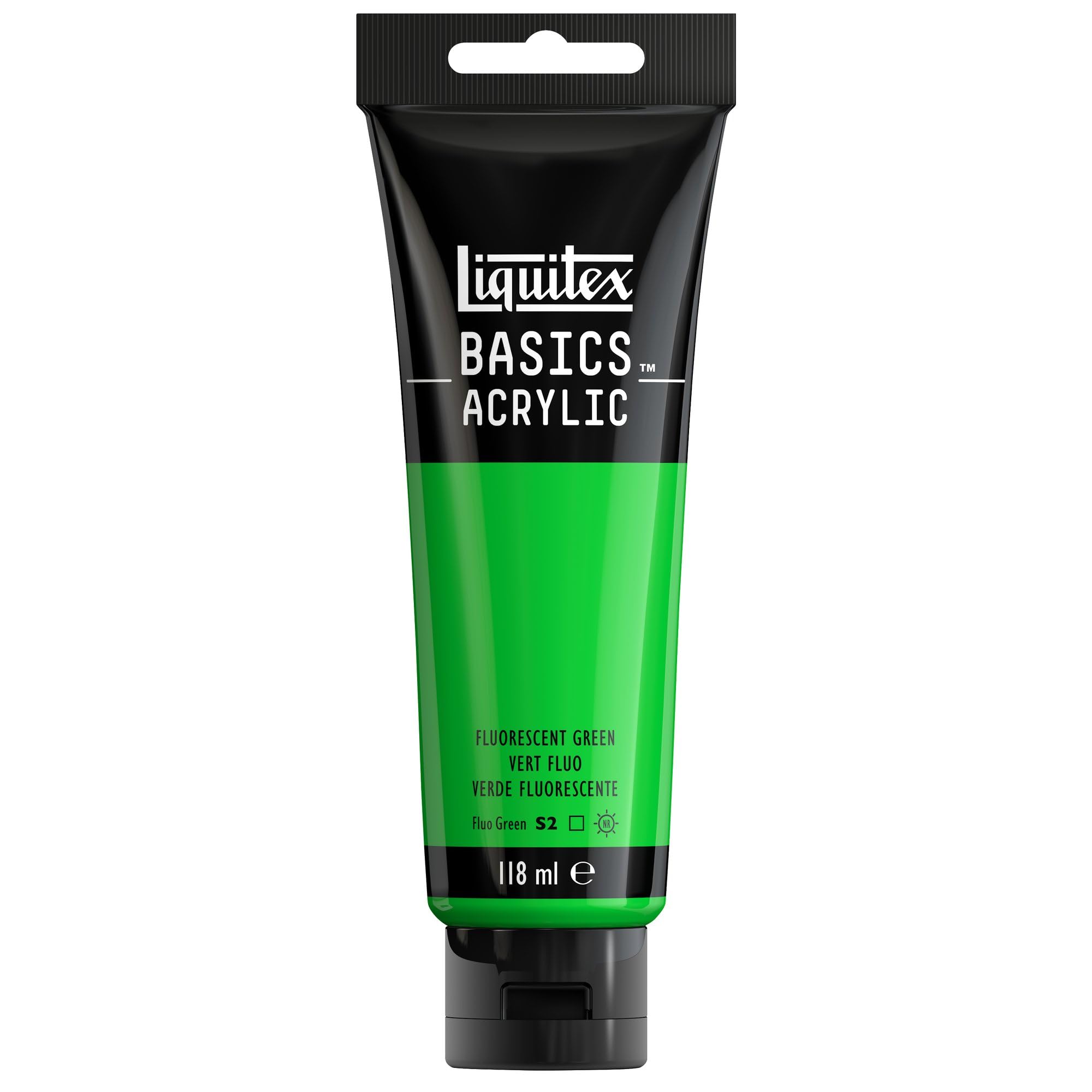LIQUITEX Basics Acrylic Paint, Fluorescent Green, 118 ml Tube