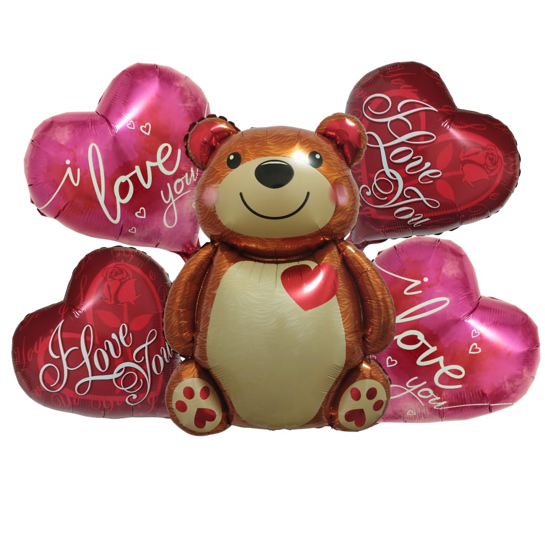 Corazones decoracion, pack de globos rosas y globos corazon, pack de globos metalizados, decoración san valentín y aniversario pareja, globos te amo.