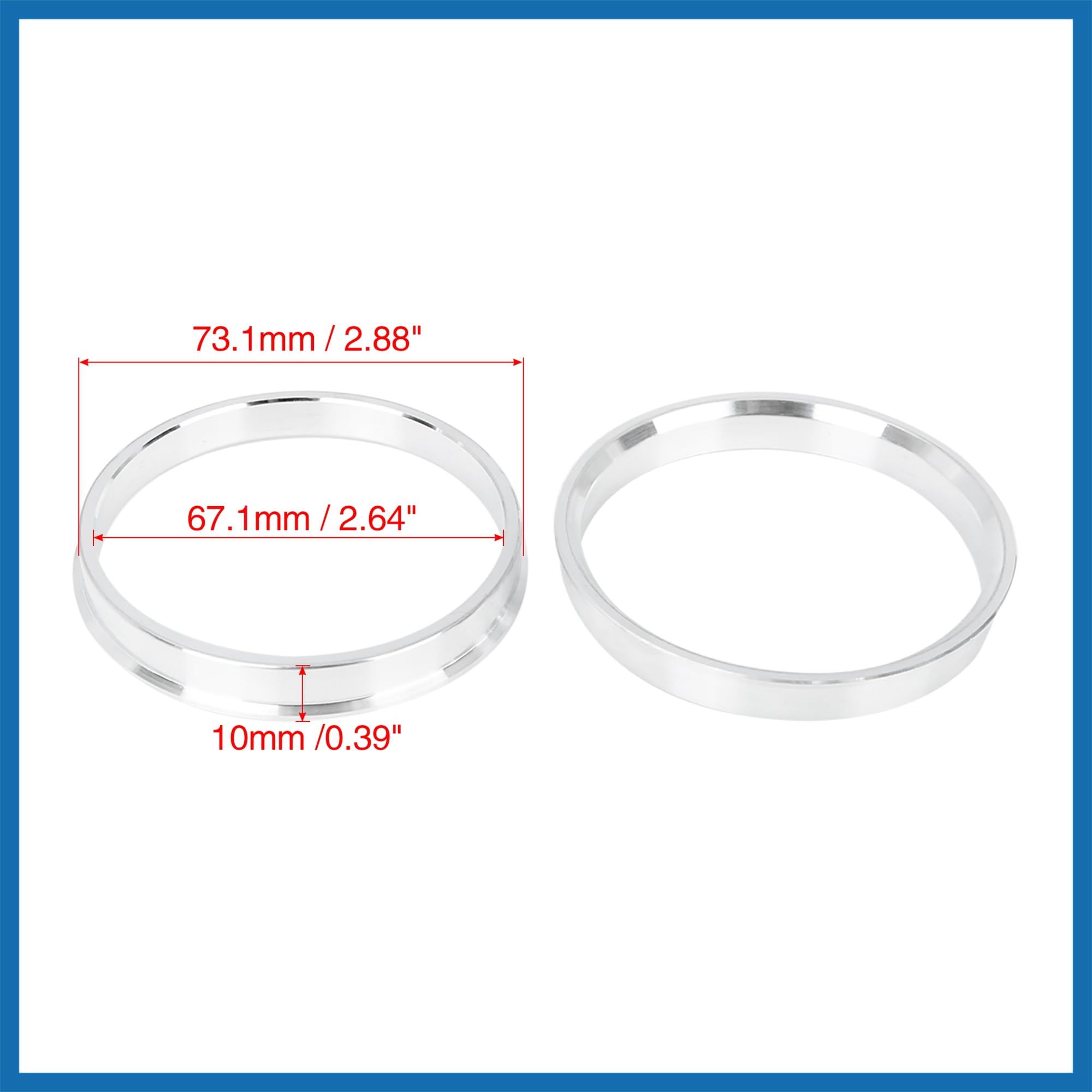 A ABSOPRO 4pz 73.1 a 67.1 mm Alluminio Lega Automobile Perno Anelli Centrici Sostituzione dell'articolo