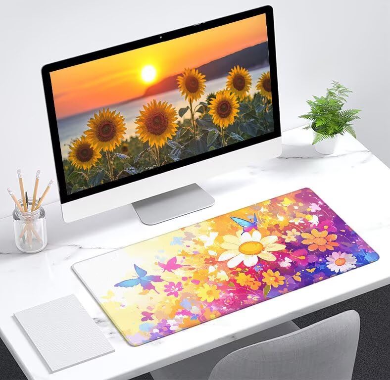 Tapis de souris grand format aux finitions soignées et bords cousus