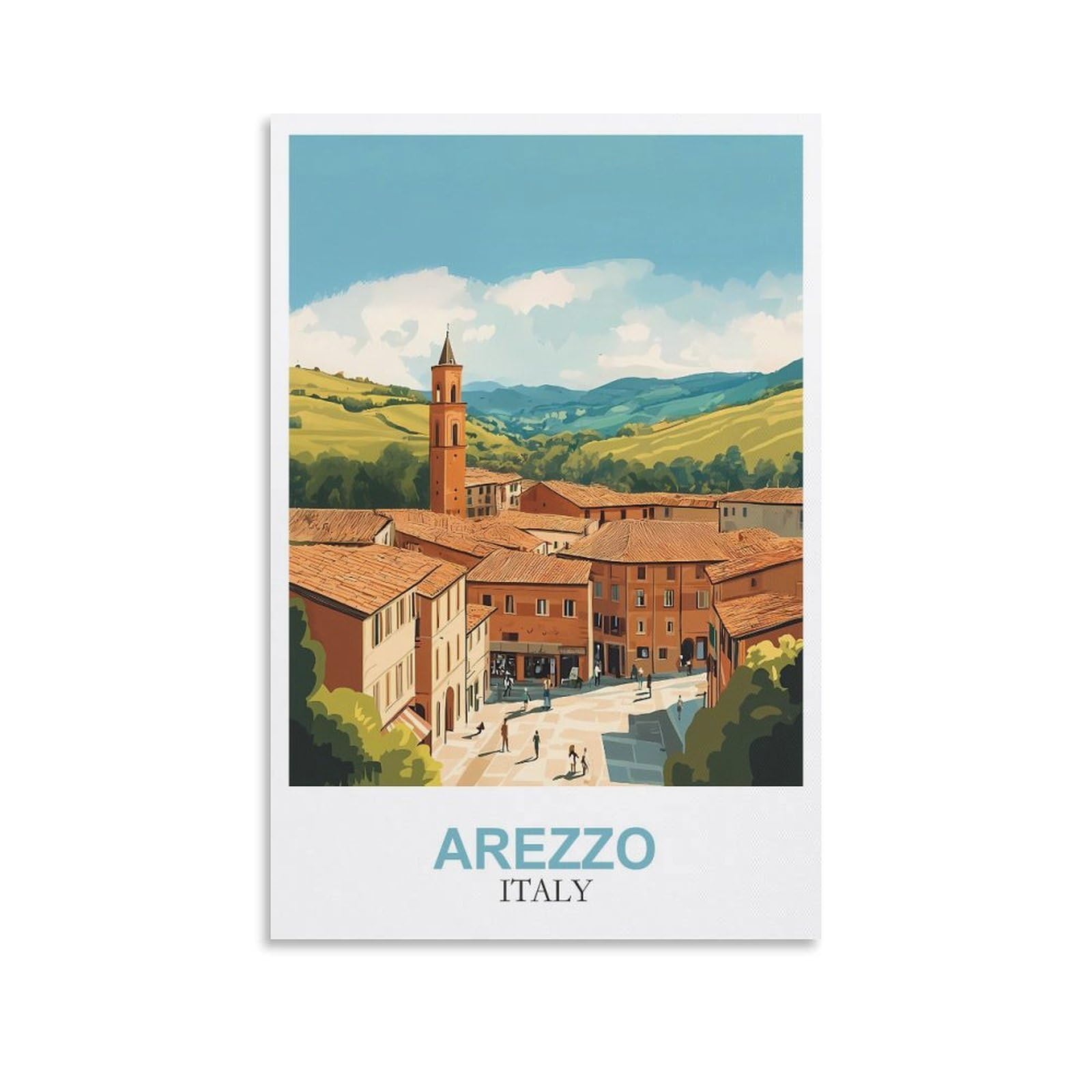 Vintage Metal Tin Sign Arezzo Italy Vintage Signs Home Kitchen Rustic Travel Metal Signs Wall Art Decor 20x30cm