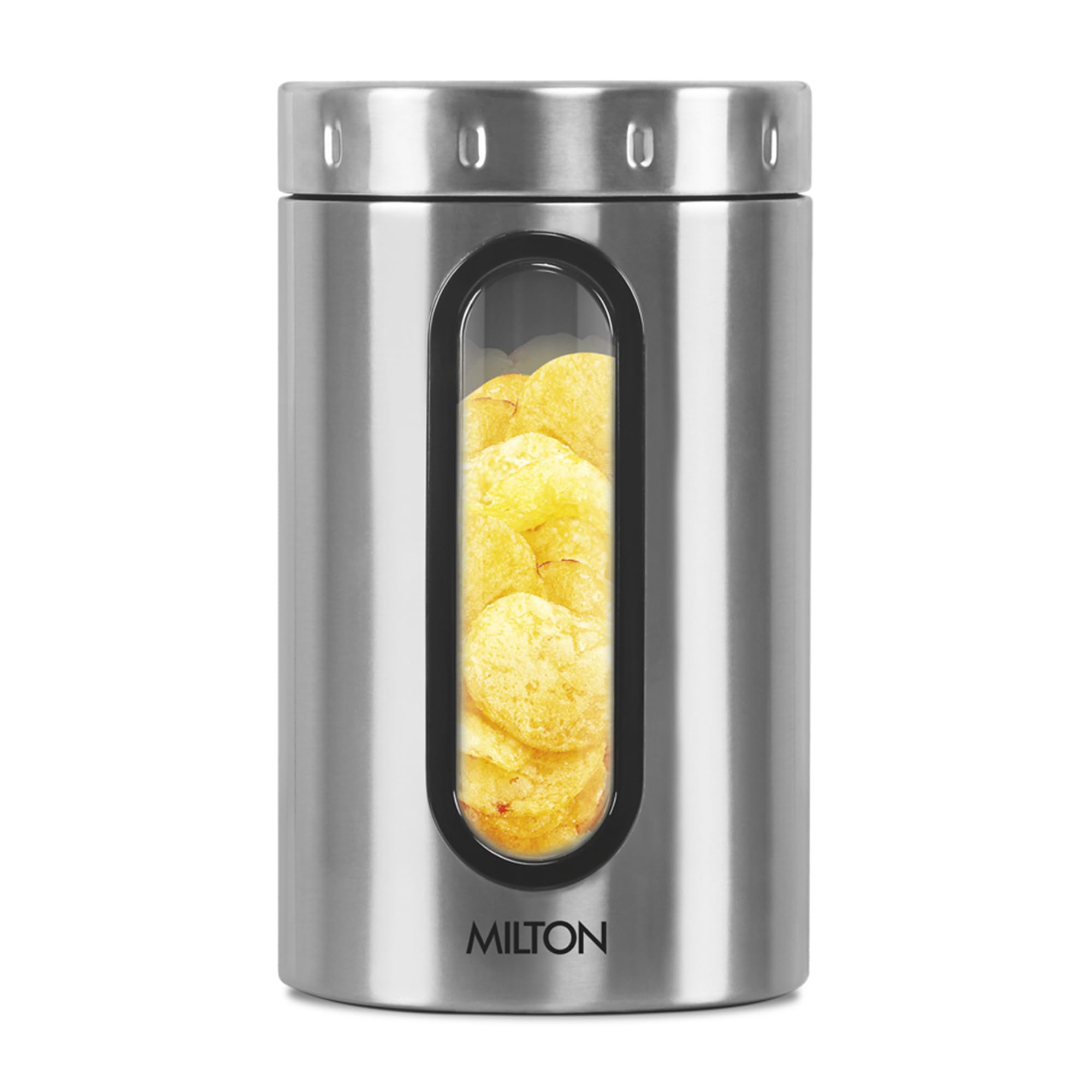 MILTON Steel Crispy 1500 Storage Jar, 1.45 Litres, Silver | Light Weight | Odour Proof | Dishwasher Safe | Air Tight | Single Walled | Easy to Clean | Kitchen Container-picture-15