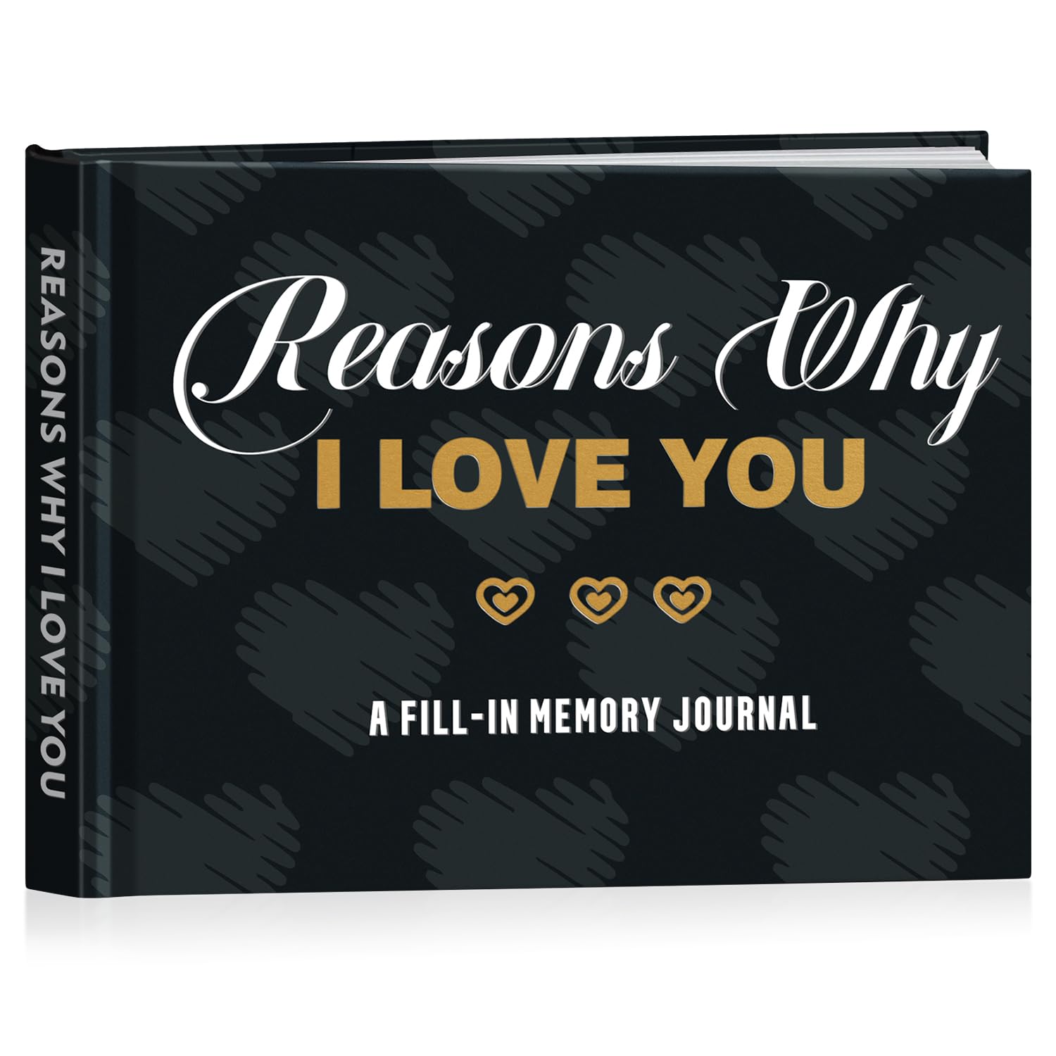 Miaikoe Reasons Why I Love You, A Fill-in Momory Journal for Couples Boyfriend Girlfriend Husband Wife Anniversary Christmas Gift for Your Loved (Black)
