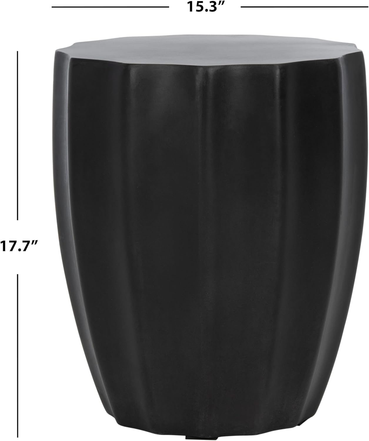 Safavieh Outdoor Jaslyn Black Modern Concrete Round Accent Table