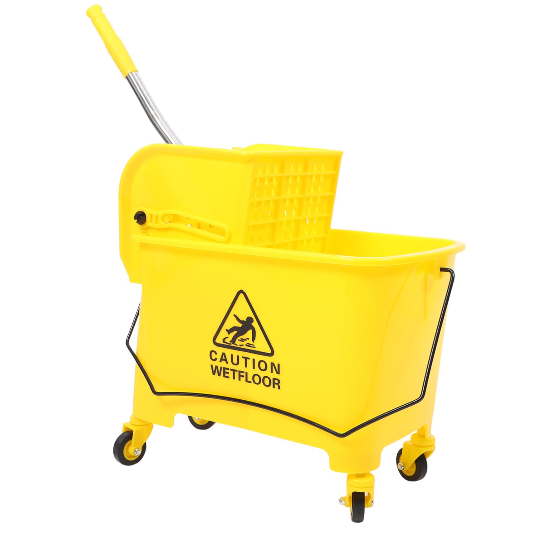 Fregona de Escurridor Cubo de Ruedas 20l Comercial y Plásticas Aleatorio Lateral Limpieza Fácil y Segura Color en Uso Industrial