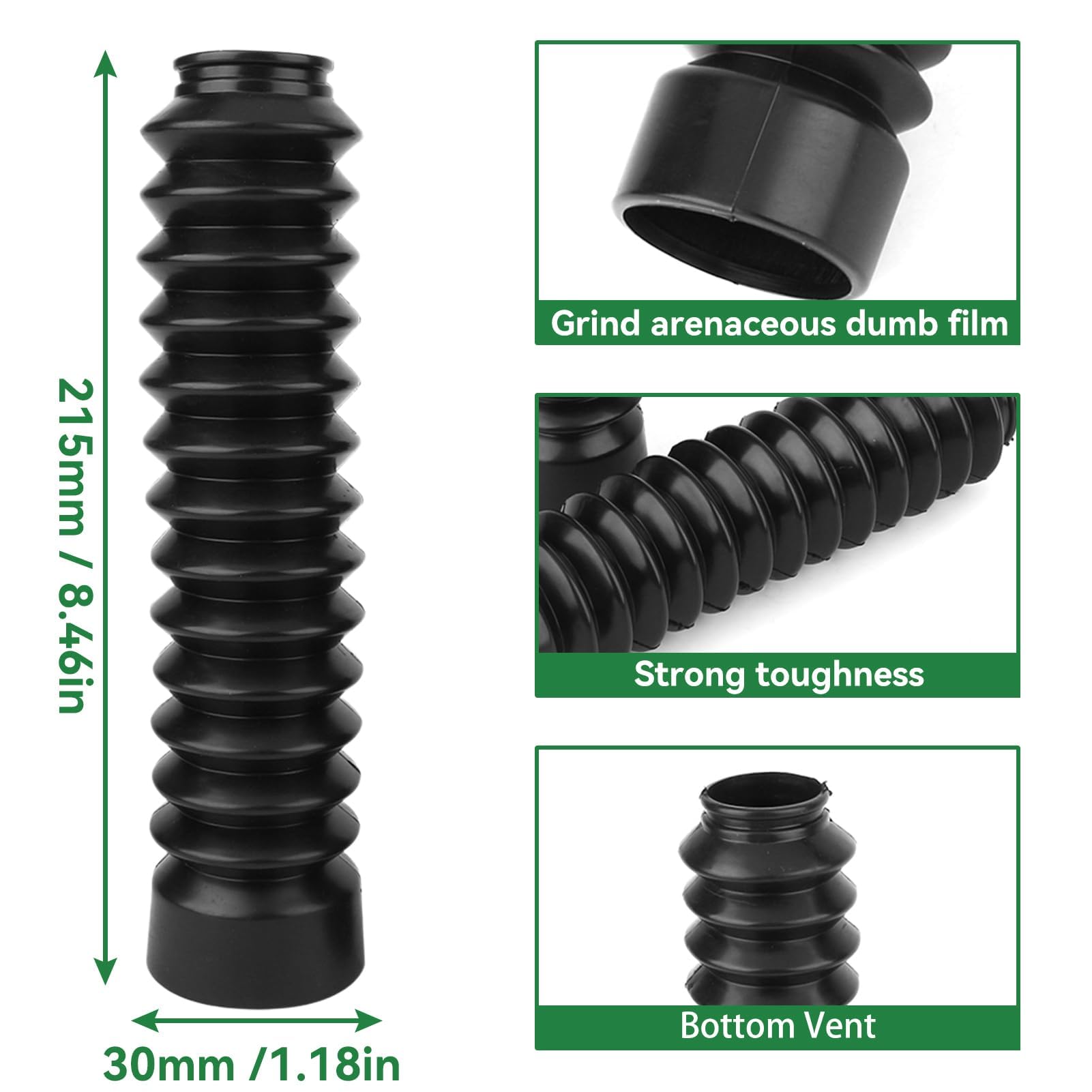 Cubiertas Para Horquillas De Motocicleta De 37 MM Y 52 MM De Diámetro, Protectores De Horquilla De 2 Piezas Protectores De Horquilla Polainas De Goma Delanteras De Motocicleta Para Moto Dirt Bike
