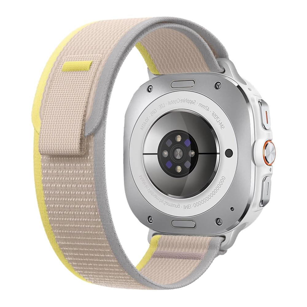 BUDAY Bracelet For Samsung Galaxy Watch Ultra Strap 47mm Accessories Sport Nylon wristband Trail loop correa Watchbands(Yellow Beige)