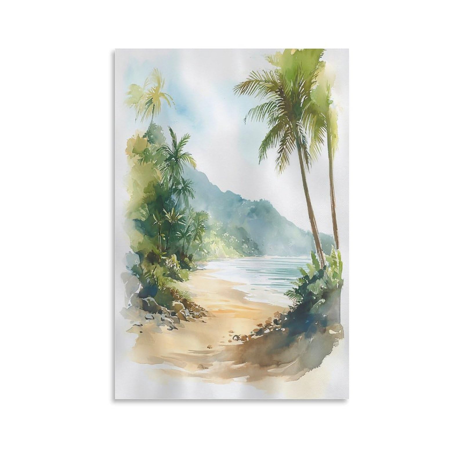 LCYNNH Costa Rica Watercolor Print Arenal Volcano San José Travel 20x30inch(50x75cm) Print Home Bedroom Office Living Room Decor Canvas