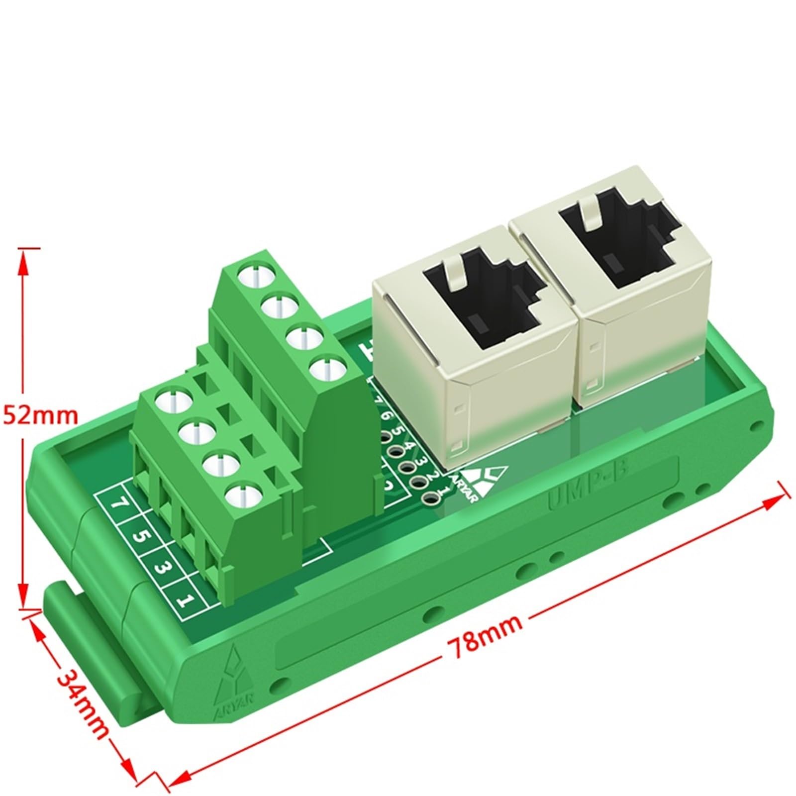 2XRJ45 żeński śrubowy moduł blokowy Termianl RJ45 pionowa płyta rozdzielcza adapter do montażu na szynie din