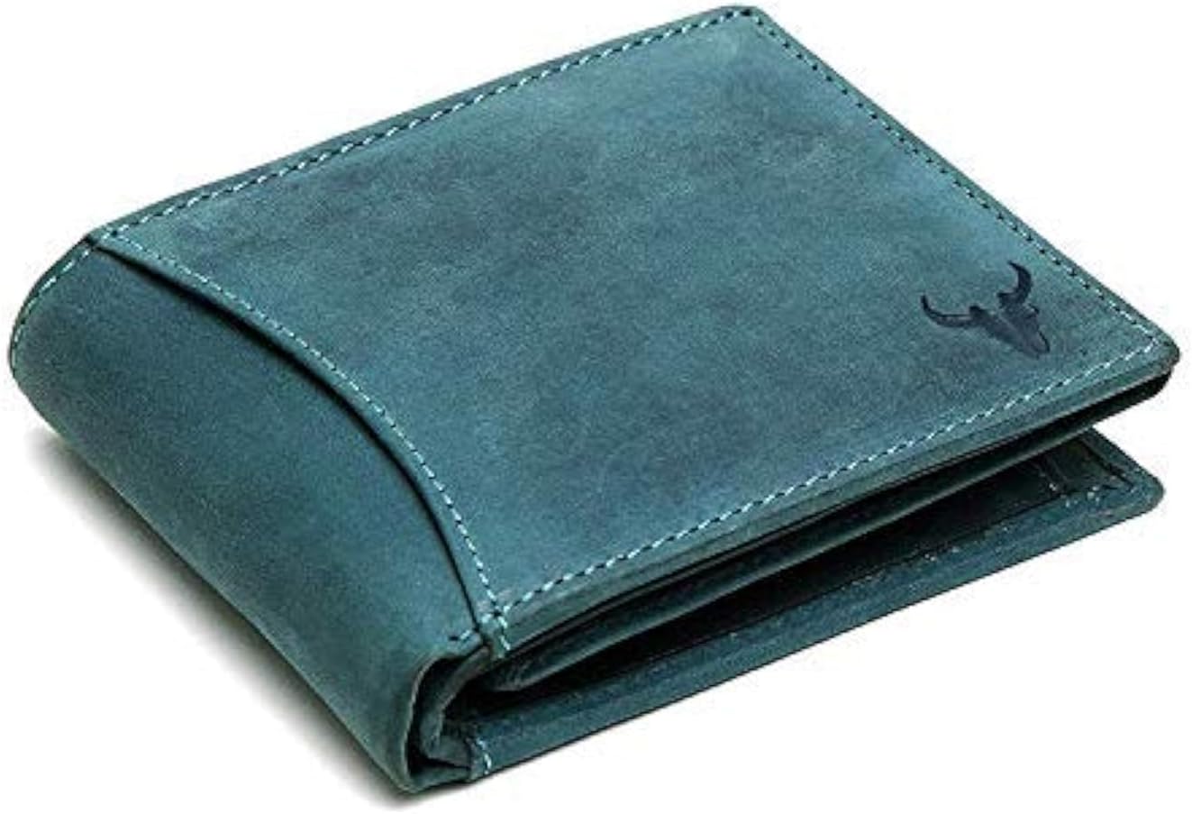 NAPA HIDE Black Leather Men's Wallet (NPH) (Blue HU)