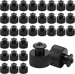 OLYCRAFT 100Pcs 28/410 Black Plastic Push Pull Replacement Caps 28mm Inner Diameter Twisted Sport Bottle Lid Plastic Water Bottle Cap for Water Bottle Replacement Tops Sport Bottle Lid