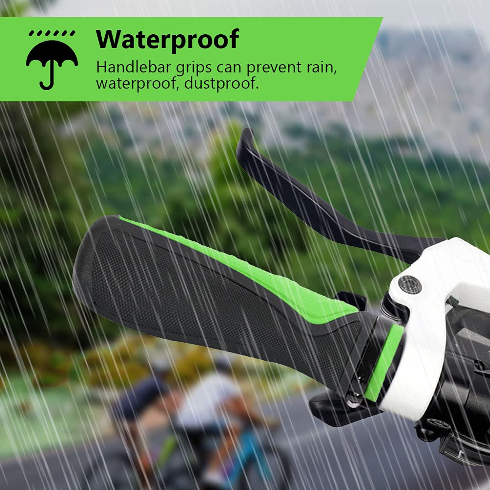Manopole Manubrio Bici Verdi Antiscivolo Ergonomiche Con Blocco In Alluminio – Set Per MTB, Trekking, E-bike - 3
