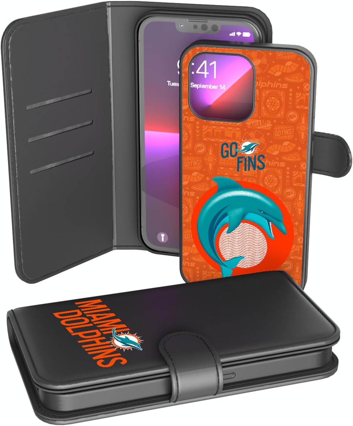Keyscaper Black Minnesota Vikings Wallet Case for iPhone
