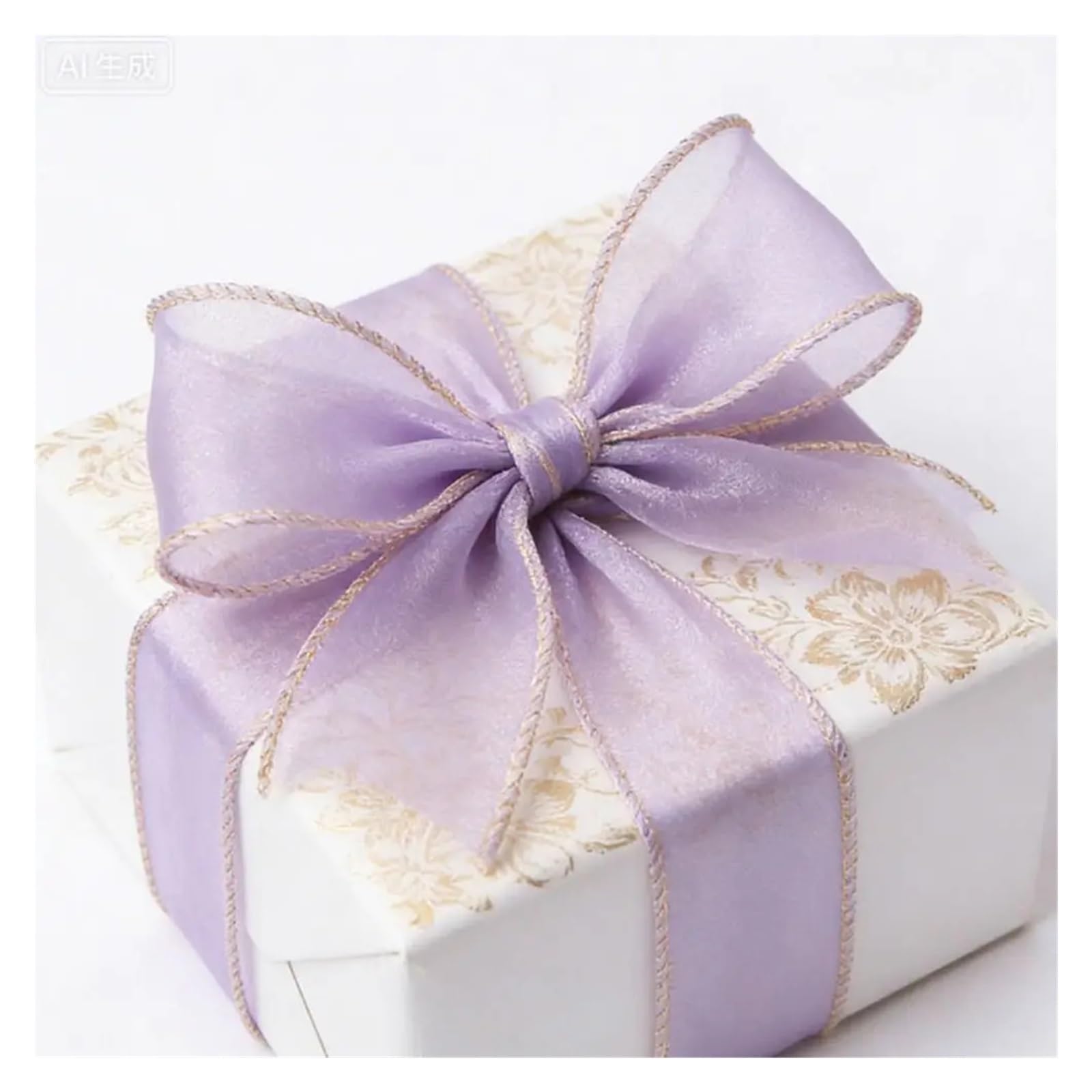 Chiffonband, Organzaband, Drahtdesign, einfarbig, Satin-Garn, Basteln, für Geschenkverpackungen, Urlaubsdekoration, 8 Stück