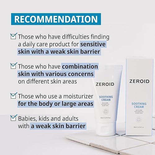 Miniatura 4 de ZEROID Crema calmante  Dermocosmética coreana  Calmante  Calmante  2.7 onzas líquidas (2.7 fl oz)