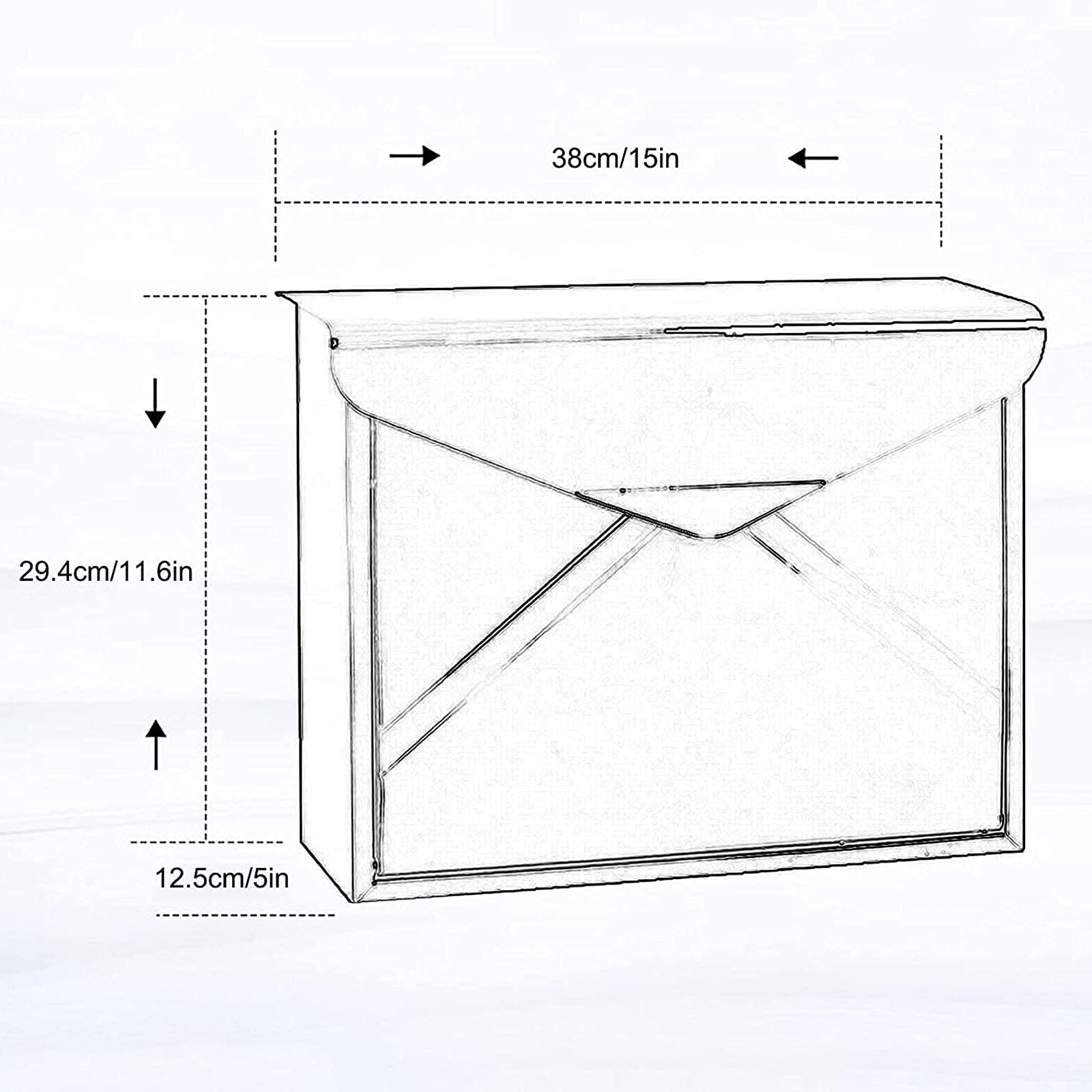 Cassetta postale a parete, cassette postali LetterBox Parcel Drop Box Outdoor Impermeabile Bloccabile Cassaforte Cabina di consegna sicura - con 2 tasti