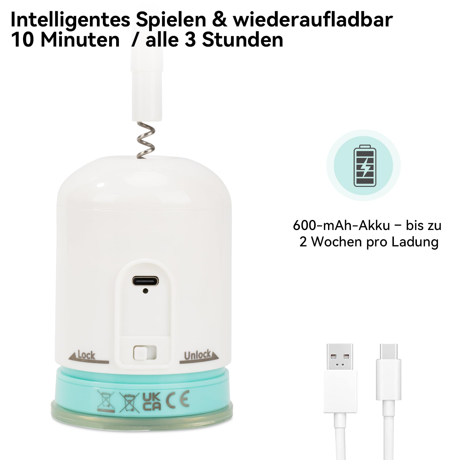 Migipaws Interaktives Katzenspielzeug mit starkem Saugnapf, 70 cm flexiblem Draht und DIY Biegedesign, Katzenangel mit Federn & Auto-Timer, Katzenspielzeug selbstbeschäftigung,wiederaufladbar