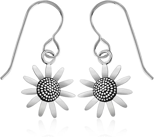 Miniatura 5 de Sunflower Dangle Earrings | Fun Summer Earrings for Women and Girls in Sterling Silver