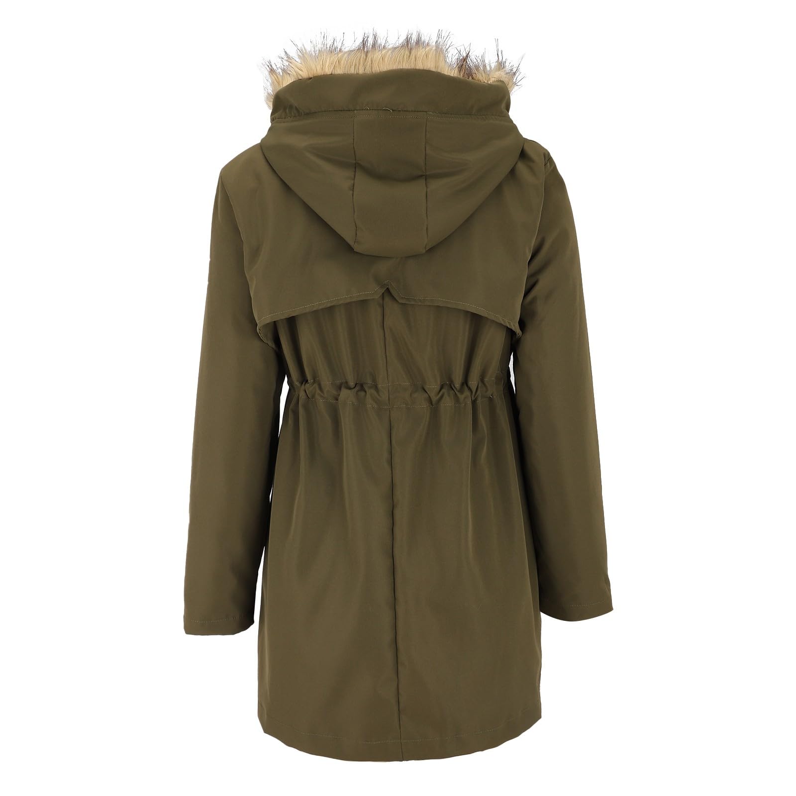 Chaqueta De Maternidad Con Inserción Para Bebé Versátil Abrigos De Algodón 3 En 1 Invierno Longitud De La Rodilla Con Cordón Ajustable Y Cuello De Piel Chaquetas De Invierno Cálido Chaquetas De