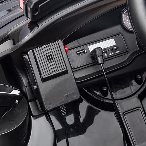 Miniatura 4 de Vehículos de policía eléctricos de 12 V para niños, con control remoto, 3 velocidades ajustables, pantalla de alimentación, arranque lento, USB,