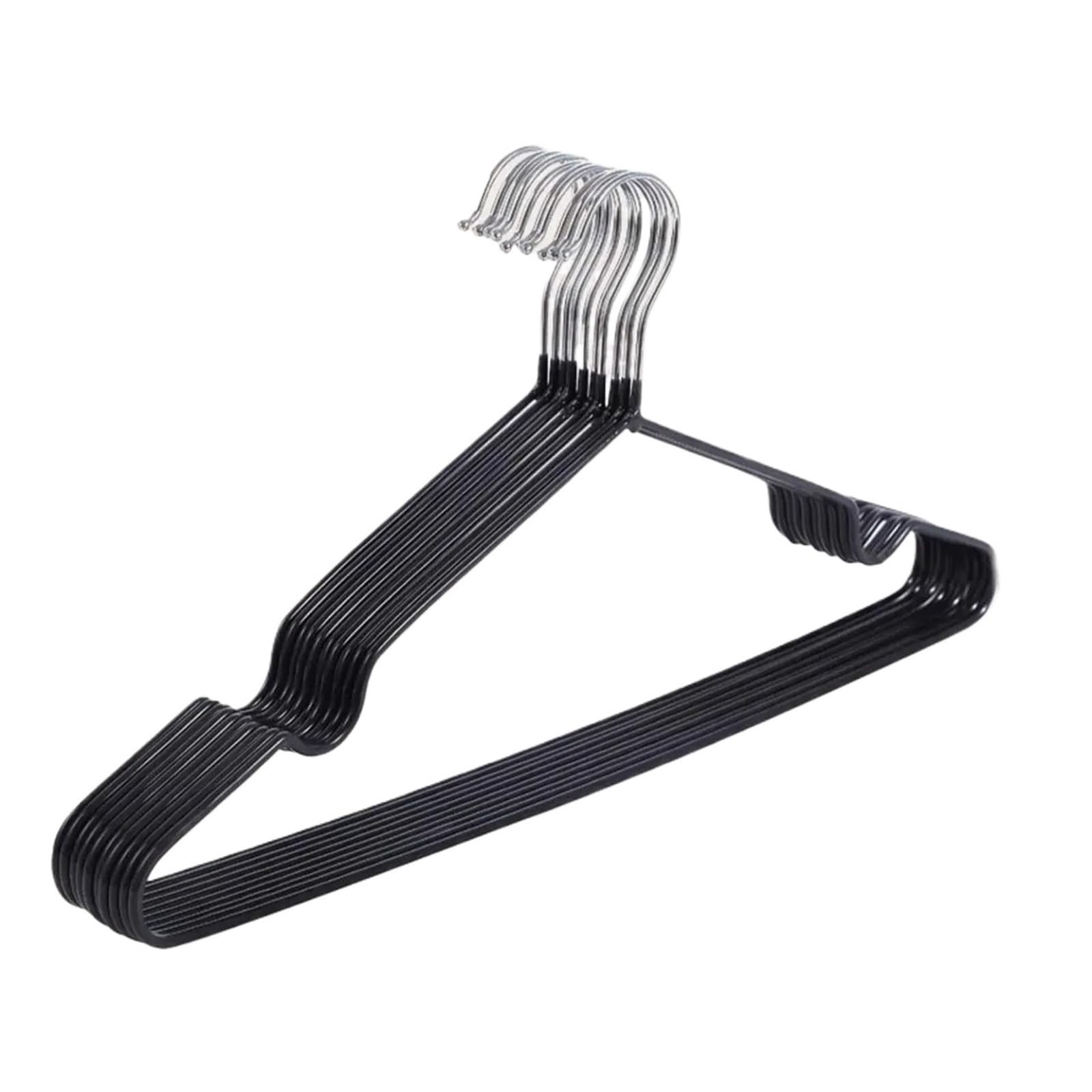 Clothes Hangers Suit Coat Hangers 10pcs-Non-Slip Coated Metal Clothes Shirt Jacket Hanger With Round Notches For Dress