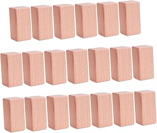 ibasenice 1 Conjunto 20 Pçs Brinquedos De Madeira Bloco Retangular Bloco De Madeira Gemométrico Bloco De Grânulos De Faia Blocos De Madeira Blocos De Construção De Madeira Cubo De Madeira