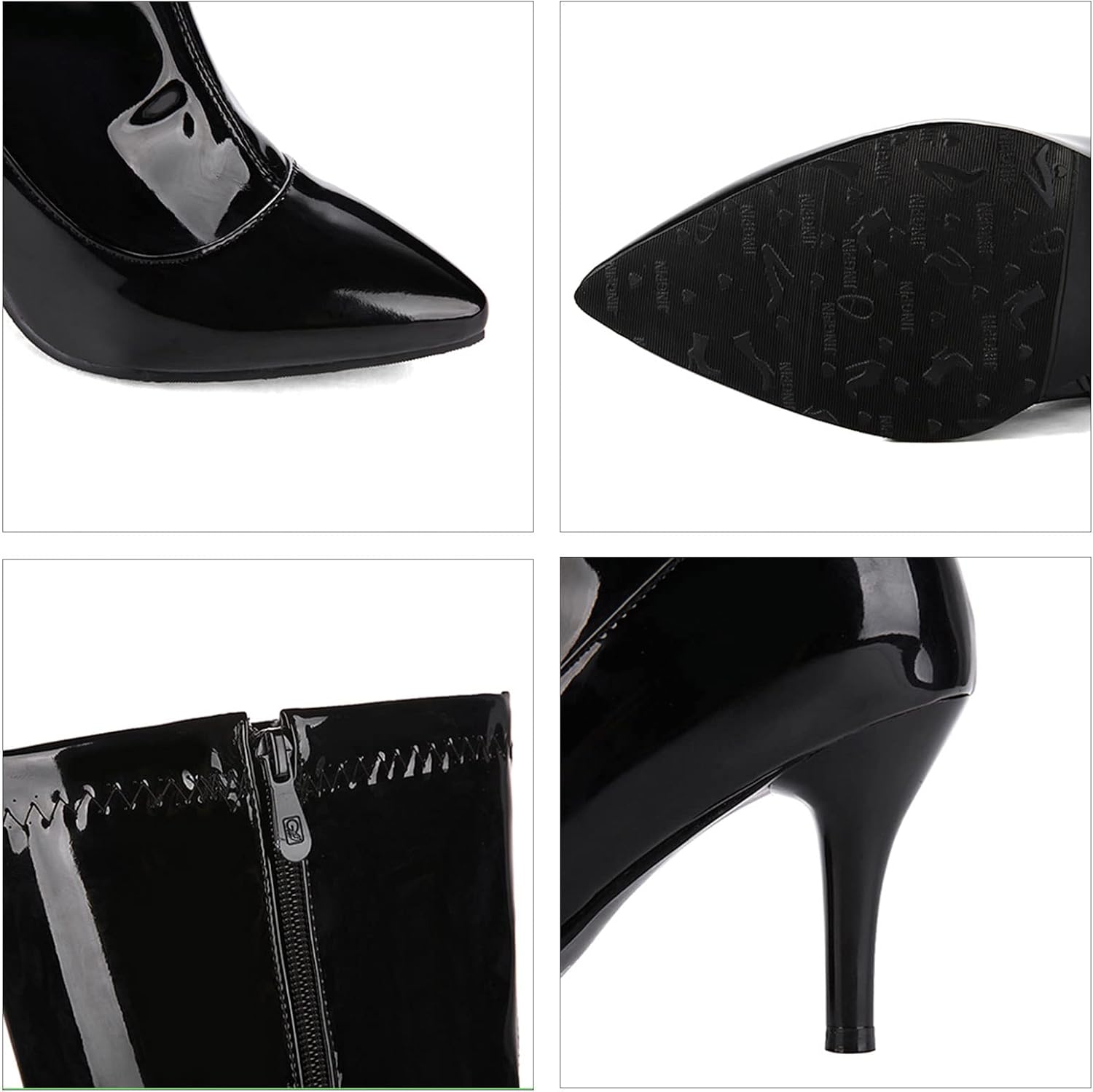 Bellirala Womens Patent Leather Thigh High Stiletto Over The Knee Pointed Toe Boots