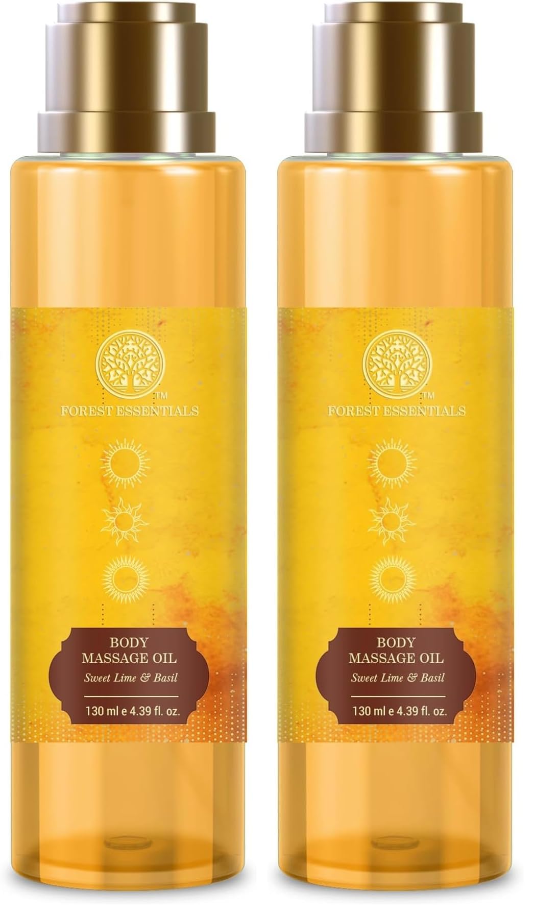 Forest Essentials Body Massage Oil Sweet Lime & Basil | Ayurvedic Nourishing & Refreshing Body Oil | Nourishing Body Care (Pack of 2)-image-2