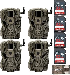 Stealth Cam Fusion X 26MP Trail Camera (Verizon, 4-Pack) Bundle with 32GB SD Card (4-Pack) and Card Reader Compatible with Mac and PC Systems (9 Items) asin的图片