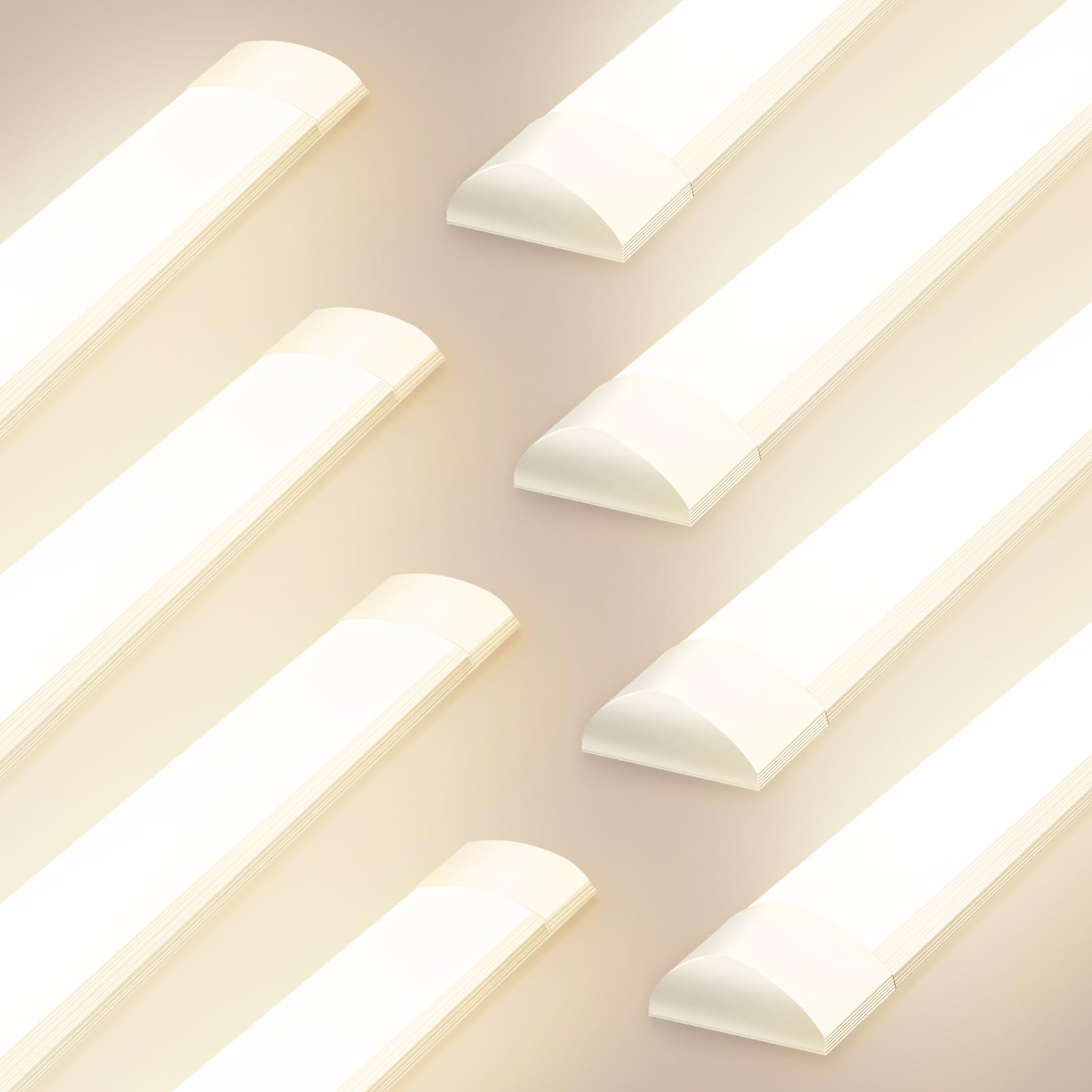 Viugreum 8 Packs 4FT LED Batten Light 40W, 115cm Office Ceiling Tube Lights, 4000K Neutral White, 180 °Beam Angle, Low Profile Ceiling Light Strip for Home, Workshop, Kitchen, Garage, Warehouse