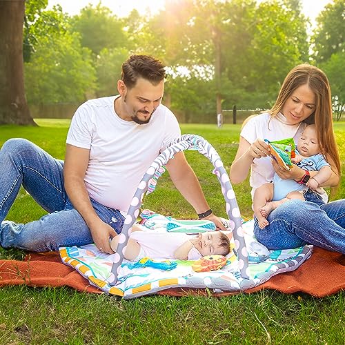 CozyOne Padded Baby Play Gym Activity Mat - Large Activity Gym & Tummy Time Play Mat & Ball Pit with 6 STEM Toys to Aid Motor Skill & Sensory Development, Baby Activity Mat for Baby to Toddler - Thumbnail 7