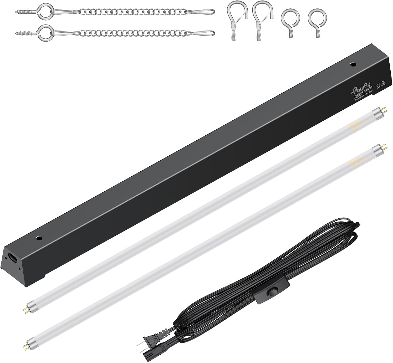 Pawfly T5 Reptile Light Combo Kit with 2 UVB Tubes, 10.0 UVB Light Fixture with Terrarium Hood and 24W Light Tubes for Bearded Dragon, Desert & Tropical Terrariums