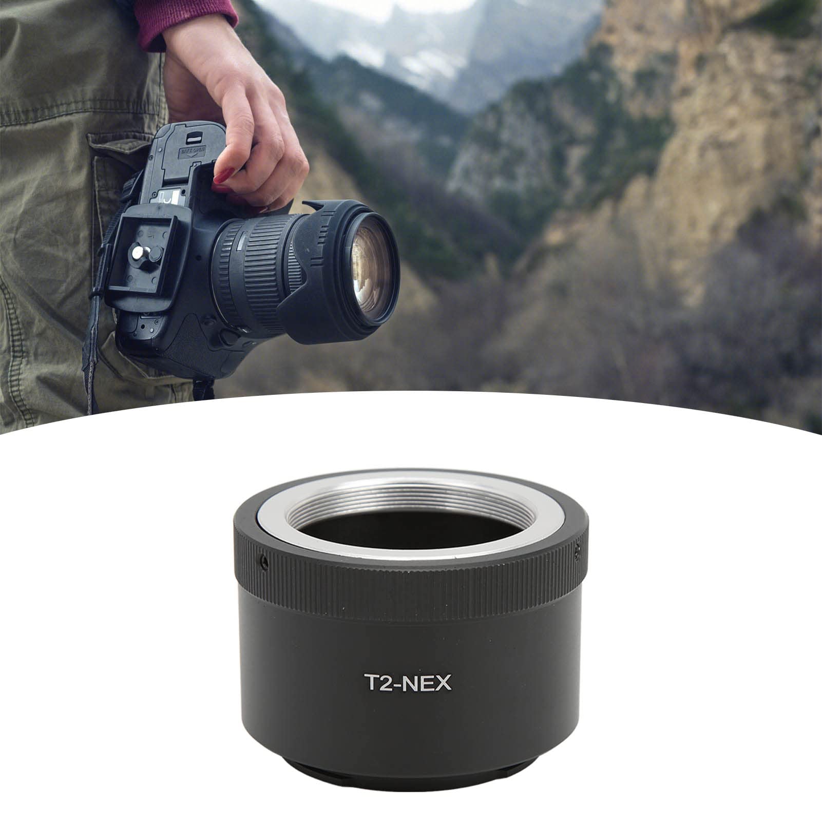 Anillo Adaptador de Lente T2-NEX para Lentes de Montura T2 para Sony E Mount NEX-3 NEX-3C NEX-3N NEX-5 Y Otras Cámaras Adaptador de Montura de Lente
