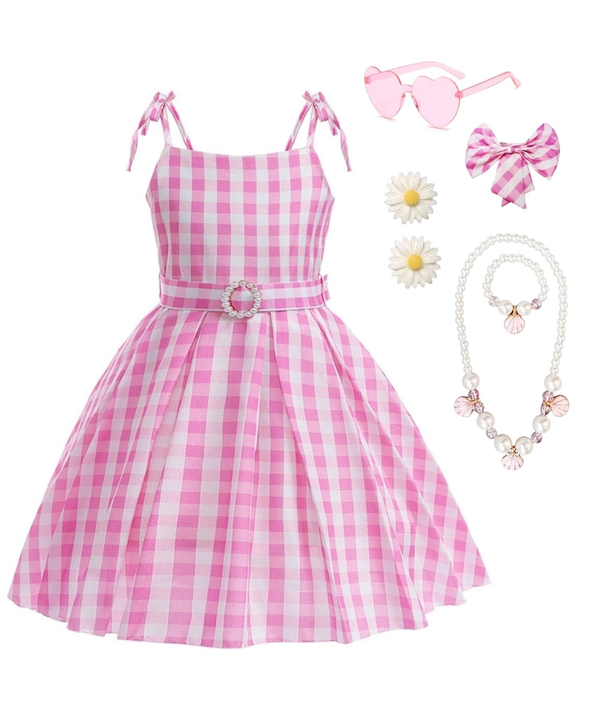 CoolproudGirls Pink Cosplay Costume Dress Halloween Birthday Party Costumes With Accessories 3-12 Years