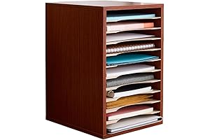 Safco Vertical Desktop Sorter: The Ultimate Cherry Wood Desk Organizer