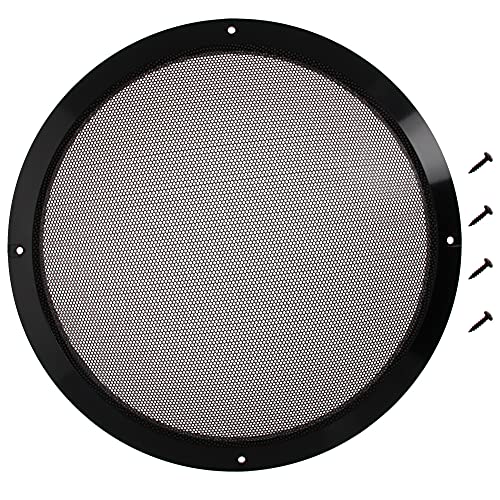 Jutagoss Speaker Grill 10 inches Black Decorative Round Speaker Cover Cold Rolled Steel Mesh Speaker Cover Audio Accessory 2Pcs