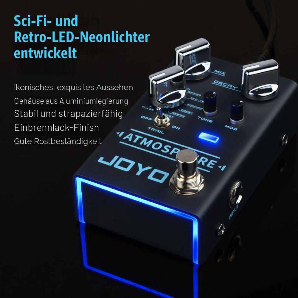 JOYO Atmosphere R-14 Reverb Pedal 9 Digital Reverb Typen Modulation E-Gitarre