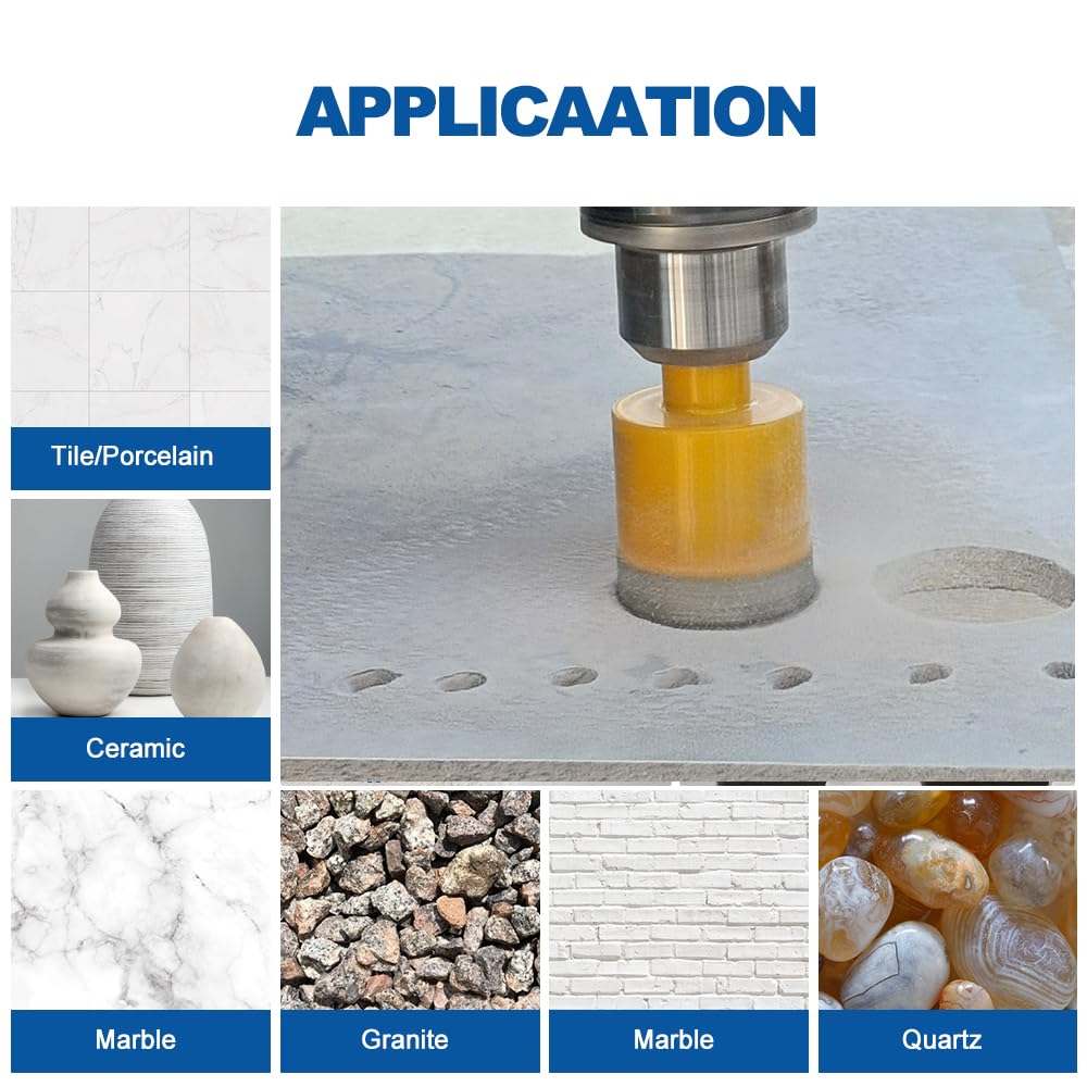 HIGHDRIL Trapano Diamantato Kit 11pezzi (6/8/10/20/25/28/32/35/45/50/65mm Punte per Trapano) Seghe a Tazza per Piastrelle Ceramica Marmo Granito