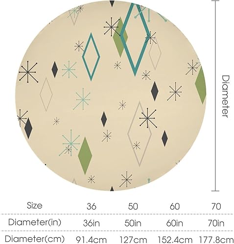 Miniatura 3 de Mantel retro moderno de mediados de siglo, diseño de colores retro de los años 50, resistente al agua, mantel lavable para cocina, comedor, fiesta