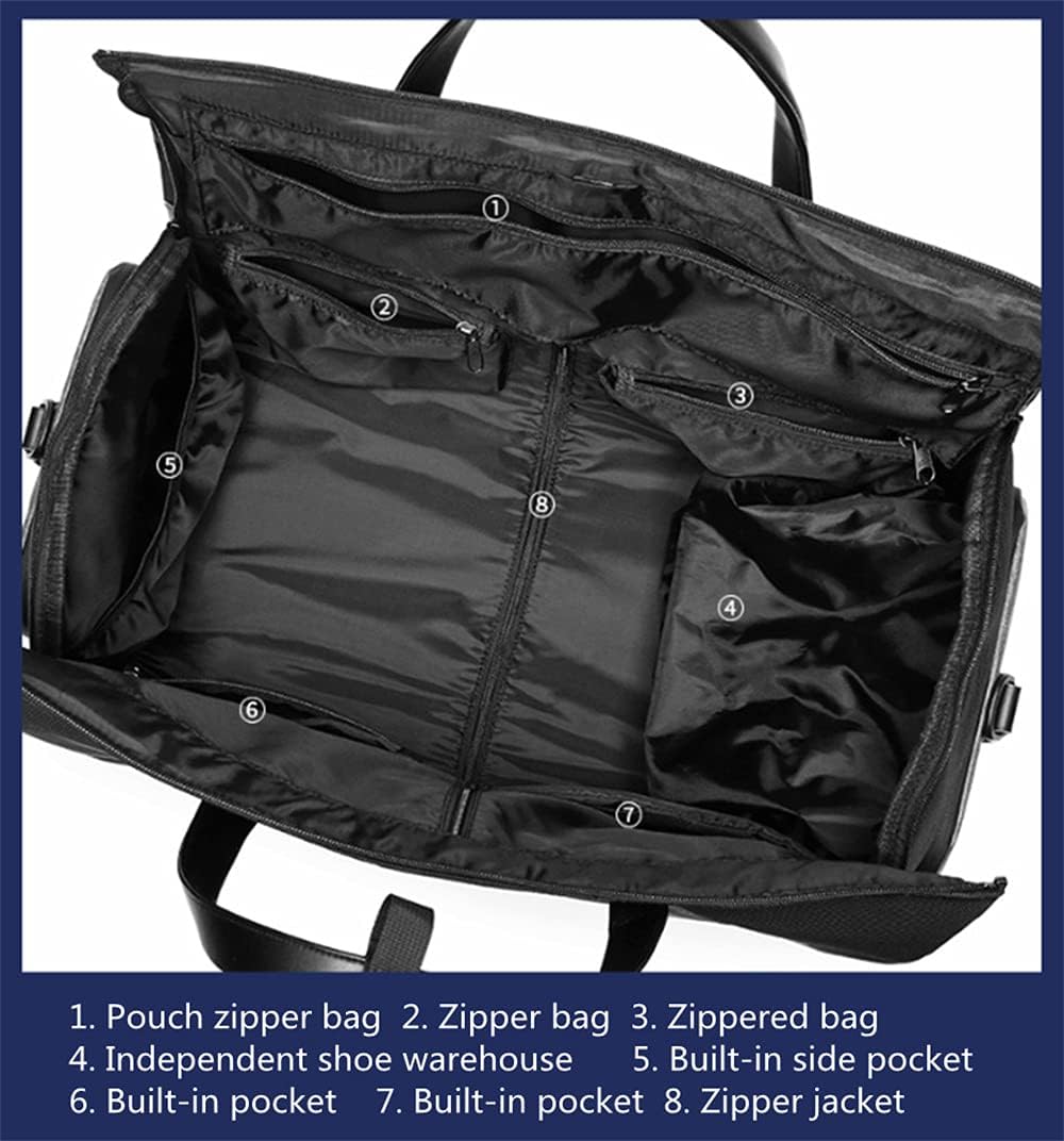 Garment Bags for Business Travel Convertible Backpack Travel Duffel Bag Carry on Garment Bag 2 in 1 Weekender Suit Bag for Men (Grey)