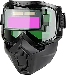 Máscara Facial De Solda Full Face Auto Escurecimento Removível (Preto)