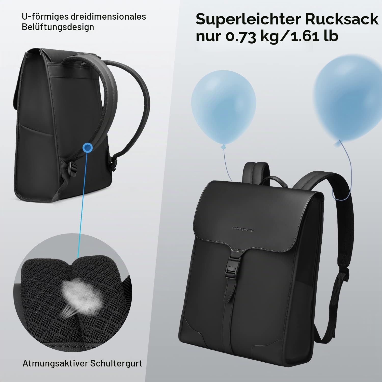 MARK RYDEN Business Rucksack Herren Leder 15,6 Zoll, Wasserdichtes Laptop Rucksack mit Hightech-Magnetverschlus, Fashion Casual Daypack Ideal Zum Arbeiten, Reisen, Tägliches College